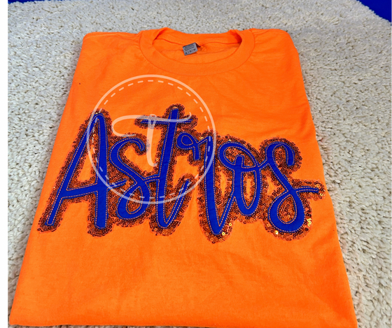 embroidered Astros  T-shirt