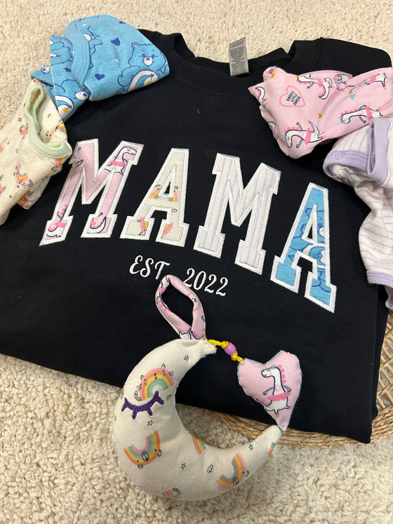 Mama or Dad Sweatshirt with moon keepsake