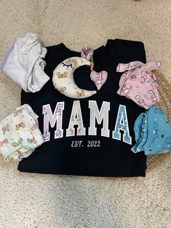 Mama or Dad Sweatshirt with moon keepsake