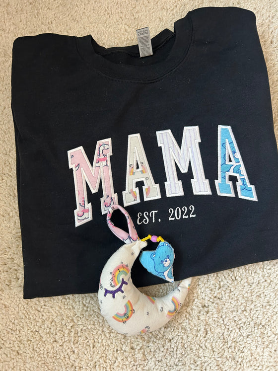 Mama or Dad Sweatshirt with moon keepsake