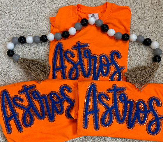 Embroidered Astros Orange T-shirt