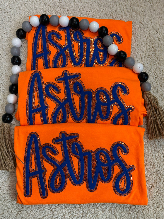 Embroidered Astros Orange T-shirt