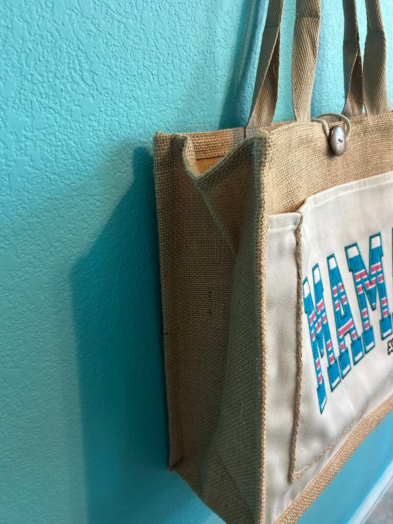 Burlap MAMA bag