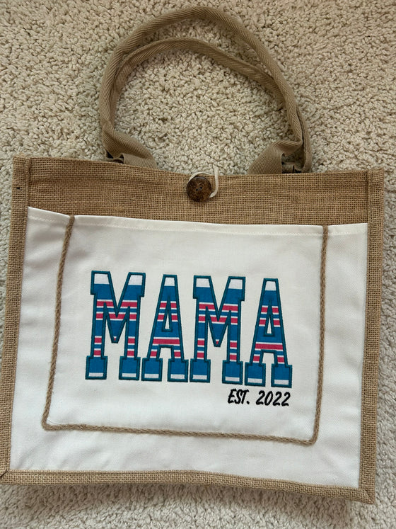 Burlap MAMA bag