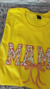 MAMA & bow applique tshirt